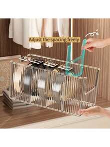 1pc/2pcs Belt Storage Box With Divided Compartments For Tie Organization And Display, Desktop Transparent Men's Waistband Storage Box - Clear - View 10