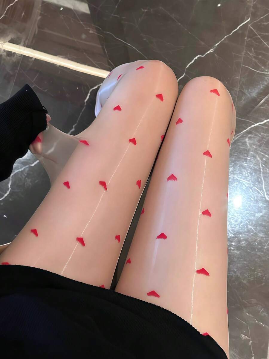 大码女式20D夜光透明连裤袜 | 性感塑形弹力连裤袜,适合日常穿着和派对之夜 - 杏色 - 查看 1