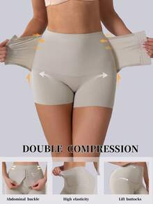 Tummy Control Panties Seamless High Waist Shaping Panties Slimming Waist Trainer Body Shaper Shapewear For Women Underwear Women's Underwear Sheath Flat Belly Woman Lingerie Briefs Butt Lifter - Apricot - View 4