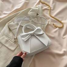 2025 New Bowknot Handbag, Fashionable And Versatile, Suitable For Party And Dinner, Women's Messenger Bag - 白色 - 查看 3