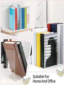 2/1 pieza Soporte de libros de escritorio, Soporte de libros multifuncional, Estantería de libros a prueba de terremotos, Estantería de libros portátil, Acrílico, Organizador de libros, Compartimento independiente, Apertura grande, Adecuado para dormitorio, sala de estar, escuela, dormitorio, escritorio de oficina, papelería, documentos, cocina, baño, regalo de cumpleaños, regalo de Navidad, regalo de Halloween, regalo para compañeros de clase