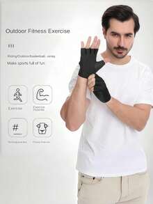 1 Pair Of Men's And Women's Half-Finger Fishing Fitness Weightlifting Gloves For Outdoor Sports, Cycling Shock Absorption Riding Gloves
