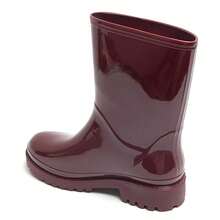 Bottes Verni Mi-Hautes Femme –élégantes – Beige, Noir, Marron, Vert, Rouge & Léopard - Red - View 4