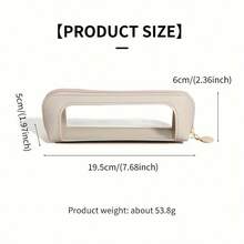 Transparent Travel Cosmetic Bag, Portable Cosmetic Storage Box, Suitable For Lipstick, Eyebrow Pencil, Makeup Brushes, Small And Stylish, Dressing Table Accessories, Minimalist Design, Very Suitable For Outdoor Travel, Cosmetic Bag - 白色 - 查看 7