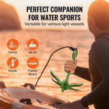 Kayak Anchor Kit, 3.5 Lb Paddle Board Anchor Kit With 26.2 Ft/8 M Rope And Buoy, Folding Small Boat Anchor With Storage Bag And Snap Hook, Kayak Accessories For Kayaks, Small Boats, Canoes - Default - View 6