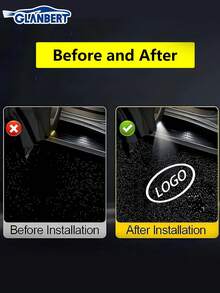 GLANBERT 2 Peças Luzes do Logotipo de Boas-Vindas do Carro Projetor de Logotipo Personalizado da Luz da Porta do Carro Projetor de Luz LED da Porta do Carro Compatível com TIGUAN/Novo VW TOUAREG/ CC/VW Touran /PHIDEON/ VW Sharan/VW Scirocco/ EosVW Magotan/VW Magotan Antigo/VW Golf/VW Sagitar/VW Passat B8 (Bateria Não Incluída)