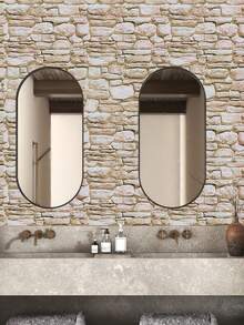 1pc Self-Adhesive 3d Three-Dimensional Wallpaper, Brick Pattern Wood Grain Decorative Wallpaper, Retro Background Wallpaper For Living Room Bedroom Balcony, Extra Thick Vinyl, Self-Adhesive, Wallpaper, Bathroom Kitchen Oil-Proof Wallpaper