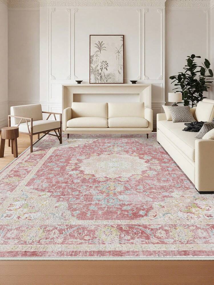 1pc Rug Area Rug Living Room Bedroom Rug Plush Carpet Rug Soft And Skin Friendly Rug Floor Covering Room Decor Multiple Sizes Fluffy Carpet For Living Room Bedroom Washable - Pink - View 6