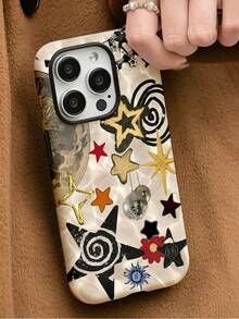 A Stylish Phone Case That Does Not Include A Lanyard Or Stand. This Whimsical 2-In-1 Retro Collage Phone Case Features An Aesthetic Star Design And Abstract Art Design. It Is Compatible With Samsung Galaxy S25/S25 Plus/S25 Ultra/S24/S24 Plus/S24 Ultra/S24 FE/S23/S23+/S23 Ultra/S22/S22+/S22 Ultra/S21/S21+/S21 Ultra/S20 Ultra/A71/A56/A55/A54/A53/A52/A34/A26/A15/A16/A14/A13/A06 And  17, 17 Air, 17 Pro, 16, 16 Plus, 16 Pro Max, 15 Plus, 15 Pro, 15 Pro Max, 14, 14 Plus, 14 Pro, 14 Pro Max, 13, And 13 Pro Max. - 多色 4 - 查看 3