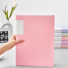 WWFW 100-Page A4 Transparent File Folder, Student Document Organizer, For Storing Study Materials, Test Papers And Random Cover Cards (Multiple Page Options) - Pink - View 4