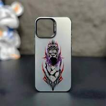 Custodia protettiva opaca nera antiurto per iPhone 16, 15, 14, 13, 12, 11, Mini, Pro, MAX con motivo dell''anime S-Solos Leveling