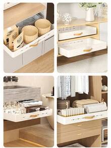 Caja de almacenamiento extraíble de acero al carbono de 1 pieza, cesta para cajón de cocina, estante para especias debajo del fregadero, ancho ajustable - Blanco 35-51cm - Ver 8