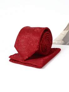 Set cravatta jacquard paisley vintage da 7 cm, combo formale da lavoro leggero