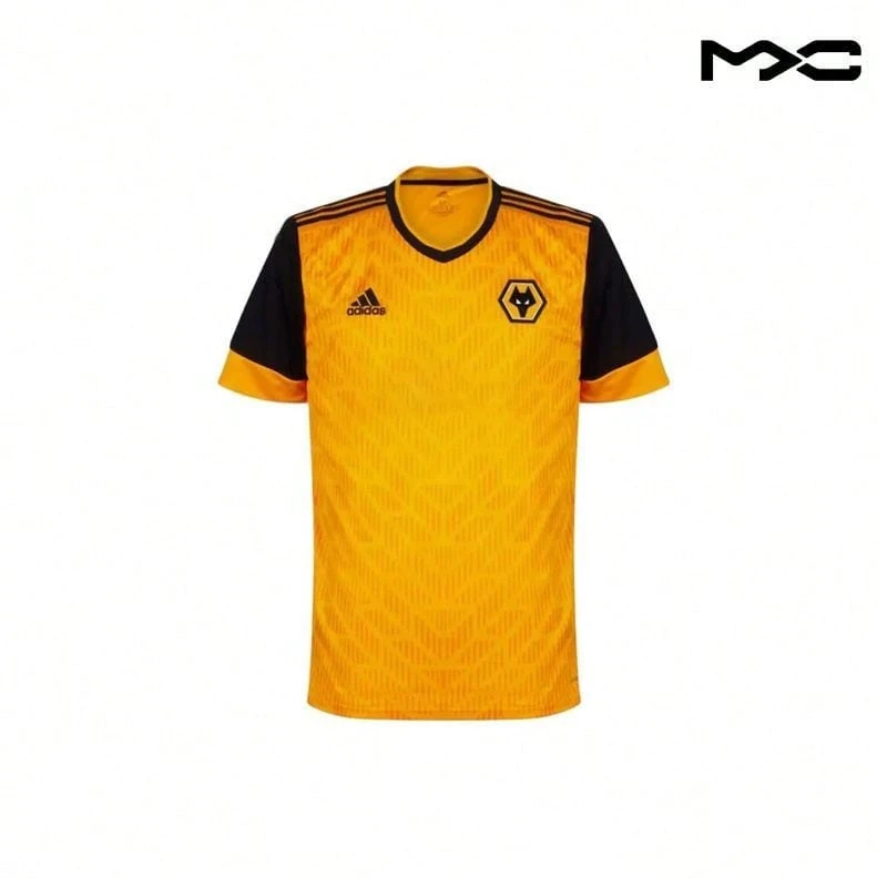 Camiseta de local de manga corta con cuello en V del Wolverhampton Wanderers FC para la temporada 20/21, de color negro y amarillo, para hombres - Multicolor - Ver 1