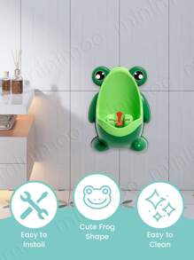 1 件装可爱青蛙如厕训练小便器男孩带趣味瞄准目标，马桶小便训练器，儿童站立垂直小便婴幼儿