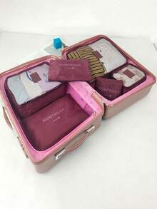 6-1pc Travel Storage Bag Waterproof And Moisture-Proof Clothing Sorting Bag Large Capacity Travel Storage Bag Classified Storage Of 6 Pieces Set It Is A Great Helper For Home And Travel And You Can Leave Anytime You Want So You Don't Have To Worry About Traveling Travel Essentials Holiday Essentials