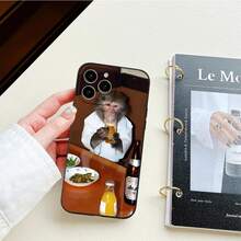 Lustige Affen-Handyhülle für iPhone 16 15 14 13 12 11 Pro Max Mini X XS SE 7 Plus 16E Stoßfeste Süße Tier Silikon Weiche Hülle