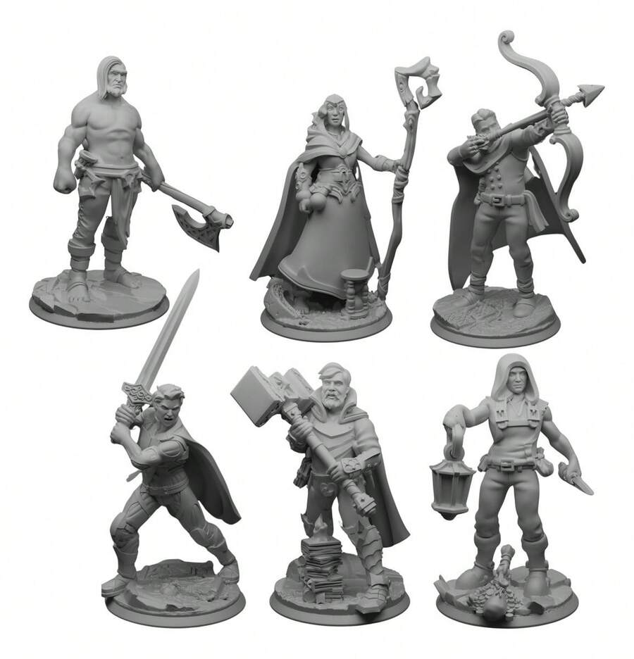 Miniatures Human Heroes Of Legend RPG Compatible D&D - 彩色 - 查看 1