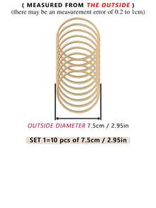 10 aros de bambu bege para apanhadores de sonhos, decoração para casamento ao ar livre, anéis decorativos com sinos de vento de penas, adequados para Halloween, Natal e outros feriados, círculos decorativos de bambu para parede de quarto, decoração de quarto, bastidores de bordado para artesanato faça você mesmo