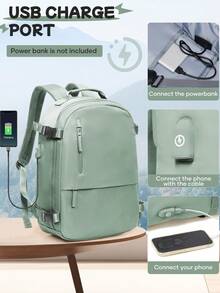 Floless 36升真空压缩旅行笔记本电脑背包，符合飞机随身行李尺寸要求，男女通用，可装14英寸笔记本电脑，防水，大容量周末旅行包，黑色，轻便 - 綠色 - 查看 6