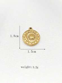 1pc Minimalist Geometric Stainless Steel 18K Gold Plated Pendant Necklace, DIY Jewelry Accessory