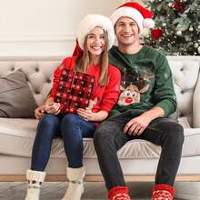 4 张圣诞包装纸 - 节日礼品包装纸，白色和黑色格子配卡车，黑色和红色格子配雪花绿色圣诞树，鹿圣诞设计，适合圣诞节、生日、节日、派对、迎婴派对 - 每张 19.7 英寸 X 27.5 英寸 - 彩色 - 查看 7