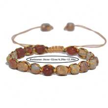 1 pieza Brazalete ajustable de piedra Shoushan natural de estilo bohemio vintage con hilo de colores, adecuado para uso diario en todas las estaciones, ideal como regalo