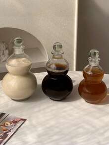 1pc Creative Gourd Shaped Glass Bottle, Tea/Cold Brew/Fruit Wine Bottle, Airtight Empty Bottle, Cup, Juice Pitcher, Liquor Decanter, Brewing Tool, Glass, Alcohol, Possible, Gourd, Ramadan, Ramadan Favors - Multicolor - View 6