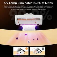 JIGOO JIGOO J300 Anti-Milben-Matratzenstaubsauger mit Staubmilbensensor und intelligenter Digitalanzeige, 500-W-Sofastaubsauger mit UV-Lampe, für Allergiker, entfernt Allergene aus Betten und Sofas