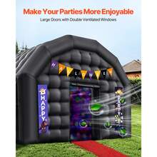 Inflatable Nightclub, 17.72 X 16.4 X 13.9 Ft Inflatable Party Tent With 680W Blower & Sandbag, Ventilated Blow Up Night Club With 2 Windows, Air Cube House For Event Birthday Wedding Party - US B Type Plug(110-127V) - View 4