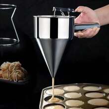 Multi-Caliber Stainless Steel Funnel Dispenser With Stand Cupcakes Baking Maker,Kitchen Essential Tools, Filling & Pouring Funnel For Oil, Wine, Liquid Decanting, Splatter Proof, Easy Storage For Kitchen Organization - Multicolor - View 2