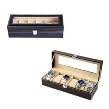 Caixa Organizadora Porta Relogios com 6 lugares Acrilico luxo 30cm - Preto - Visão 2