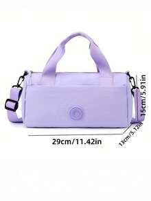 2025 New Lightweight Fashion Women's Crossbody Bag - Waterproof Nylon, Polyester Lining, Compact Cylindrical Design, Removable Shoulder Strap, Zipper Closure - Fashionable Storage Versatile Sports Portable Small Crossbody Bag - 淡紫色 - 查看 2
