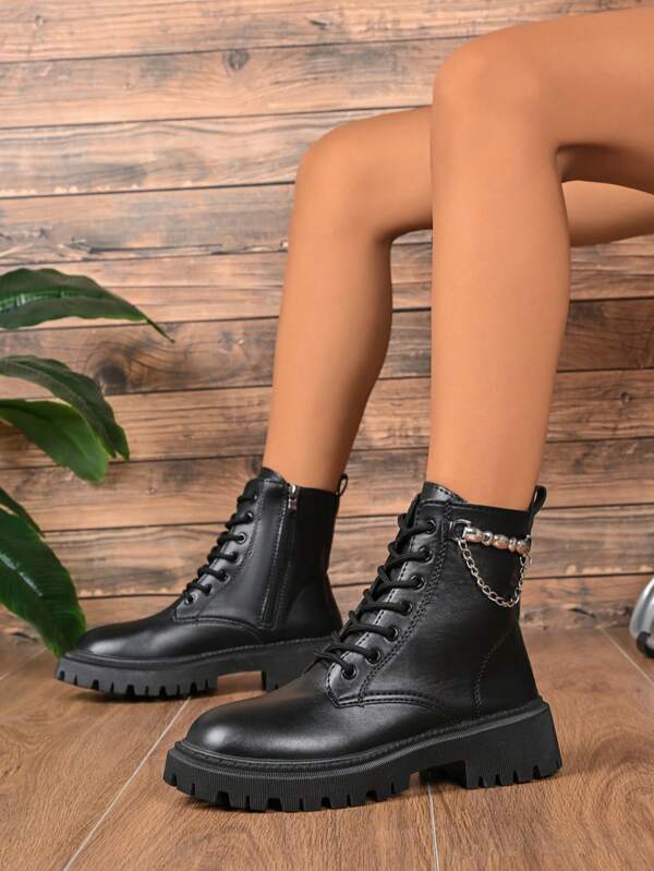 Herren Stiefel, Neue Herbst/Winter Hochschaft Dicksohle, Britischer Stil Hochwertig Seitlicher Reißverschluss Vielseitig Arbeits Lässig Motorrad Stiefel