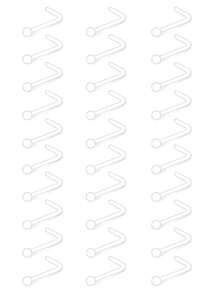 30 件透明圆形鼻钉，直鼻和 L 形鼻饰，适合女性日常佩戴 - 30件組合 - 查看 15