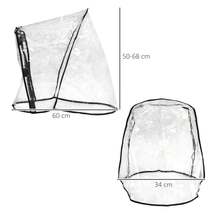PawHut Dog Stroller Rain Cover W/ Rear Entry, Cover, For Dog Pram - White - View 3