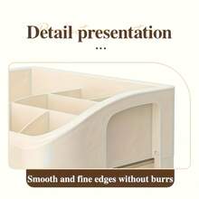 3-5 Layer Expandable Plastic Cosmetic Storage Box - Plug-In Installation Cosmetic Storage Display Cabinet With Multiple Compartments For Storing Brushes, Lipstick, Skincare Products - Fragrance Free - Milk Tea Color 5 Layers - View 5