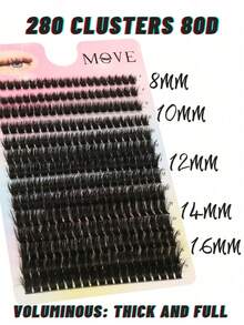 560PCS 60D/80D Curl Natural Lash Clusters – Wispy Individual Cluster Eyelash Extensions, 0.31inch-0.63inch Mixed Length Faux Mink False Lashes, Fluffy & Lightweight DIY Eyelashes, Perfect For Daily Wear, Party, Wedding, Christmas, Valentine's, Halloween, Thanksgiving & Birthday Gifts, Beginner-Friendly & Quick 3s Application - Hồng - Xem 3