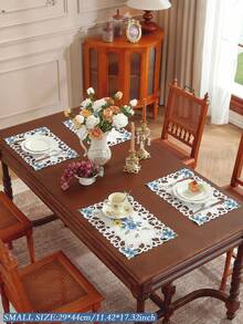 1 件 100% 涤纶刺绣镂空花卉桌旗，适用于餐桌、橱柜、电视柜、冰箱、桌布、灯垫、家居装饰、节日装饰、派对、生日、防尘罩、桌旗、盘垫、礼物、室内和室外、派对和婚礼装饰，多种尺寸可选，四季皆宜