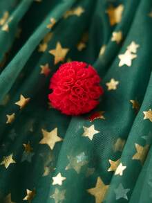 Womens Christmas Tree Costume Dress Ruffle Tiered Tull Tutu Party Festive Dress - Green - View 6