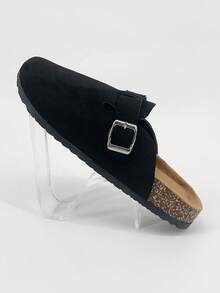 男女通用春夏新款套脚拖鞋，内里柔软舒适，鞋底厚实，可作钓鱼鞋、拖鞋、凉鞋、沙滩鞋、家居拖鞋，黑白配色 - 黑色 - 查看 2