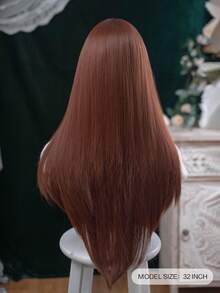 alicegarden Forehead Lace Curly Wig, Mid Cut Style, Red Long Rolled Wig, 32 Feet Long, Natural And Realistic Wig For Daily Use