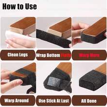 Protectores autoadhesivos universales para patas de silla (paquete de 10), compatibles con todo tipo de patas de muebles, protectores para suelos de madera, reducción de ruido, 2,5 cm x 4 m (negro)