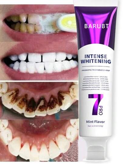 BARUBT 1 قطعة معجون أسنان قوي، تبييض الأسنان البنفسجي وحماية المينا، رعاية فمية بروبيوتيك لنفس طازج، تنظيف يومي للفم الصحي