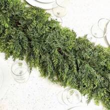 1 pezzo Ghirlanda natalizia artificiale di vite di cedro, aghi di pino, decorazione per camino, porta, scale, tavolo - Verde - Visualizzare 4
