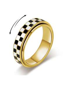 Fashionable Stainless Steel Four-Leaf Clover Zirconia Inlaid Ring, Stylish Jewelry Accessory For Women, Suitable For Elegant Daily Wear And Party Charm, An Ideal Gift