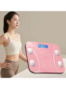 USB Bluetooth Bioimpedance Scale Body Measurement Via App Up To 140kg Weight Small Domestic Scale - LYDZC-battery-pink - View 2