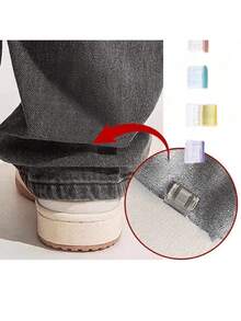 1/4/12个装,带隐形固定夹,可缩短裤腿长度,防止裤脚拖地,无缝隐藏式裤腿扣,防止裤腿拖地,适用于牛仔裤和休闲裤,防水,便携 - 彩色 - 查看 2