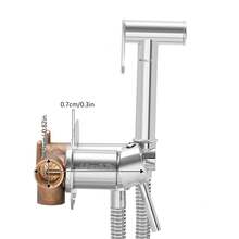 Bidet Hand Sprayer For The Toilet, Hand Shower Toilet Bidet Faucet Set, Hot And Cold Bidet Sprayer Set - Silver - View 2