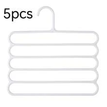 1/3/5Pcs Slip Free 5 Layers Closet Pants Organizer, Multifunctional Space Saving Cloth Hanger For Clothes Trousers Scarfs Ties - Multicolor - View 8